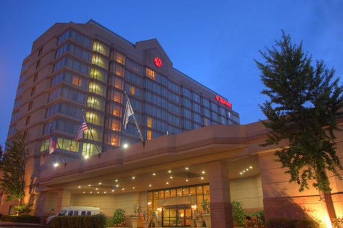 Front of the Marriott Convention Center Hotel in Durham, NC